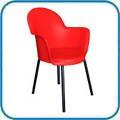 Cadeira Gogo Basic 4 p�s bra�o base preta. Seu design se integra aos mais diversos ambientes como �reas de comunica��o, restaurantes, salas de treinamento, �reas de lazer, copas, lanchonetes e caf�s, entre outros. Por ser injetada em polipropileno, � de f�cil limpeza e manuten��o e extremamente resistente. Dispon�vel tamb�m com estrutura fixa preta, prata ou cromada.