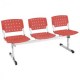 Longarinas com assento pl�stico 3 lugares tubular cromado