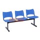 Longarinas Pl�sticas 3 Lugares Azul Transl�cida
