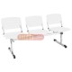 Bancos Longarina Assento Pl�stico 3 Lugares Cromado Branco S�lido - Longarina Ergho - Pl�stico Branco S�lido