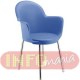 Cadeira Gogo 4 p�s cromada com bra�o azul