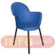 Cadeira Gogo 4 p�s com bra�o azul ep�xi preto