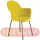 Cadeira Gogo 4 p�s cromada com bra�o amarela