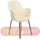 Cadeira Gogo 4 p�s cromada com bra�o bege