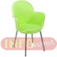 Cadeira Gogo 4 p�s cromada com bra�o verde c�trico