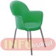 Cadeira Gogo 4 p�s com bra�o verde ep�xi cinza