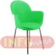 Cadeira Gogo 4 p�s cromada com bra�o verde claro