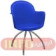 Cadeira Gogo raio com bra�o cromada azul