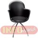 Cadeira Gogo raio com bra�o cromada preta