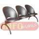 Cadeira Gogo em longarina ep�xi preto preta