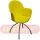 Cadeira Gogo base raio com bra�o amarela