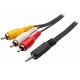 Cabo adaptador P2 pra 3 RCA - TV Celular GPS DVD �udio V�deo